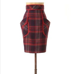 Plenty by Tracy Reese Red Plaid Skirt